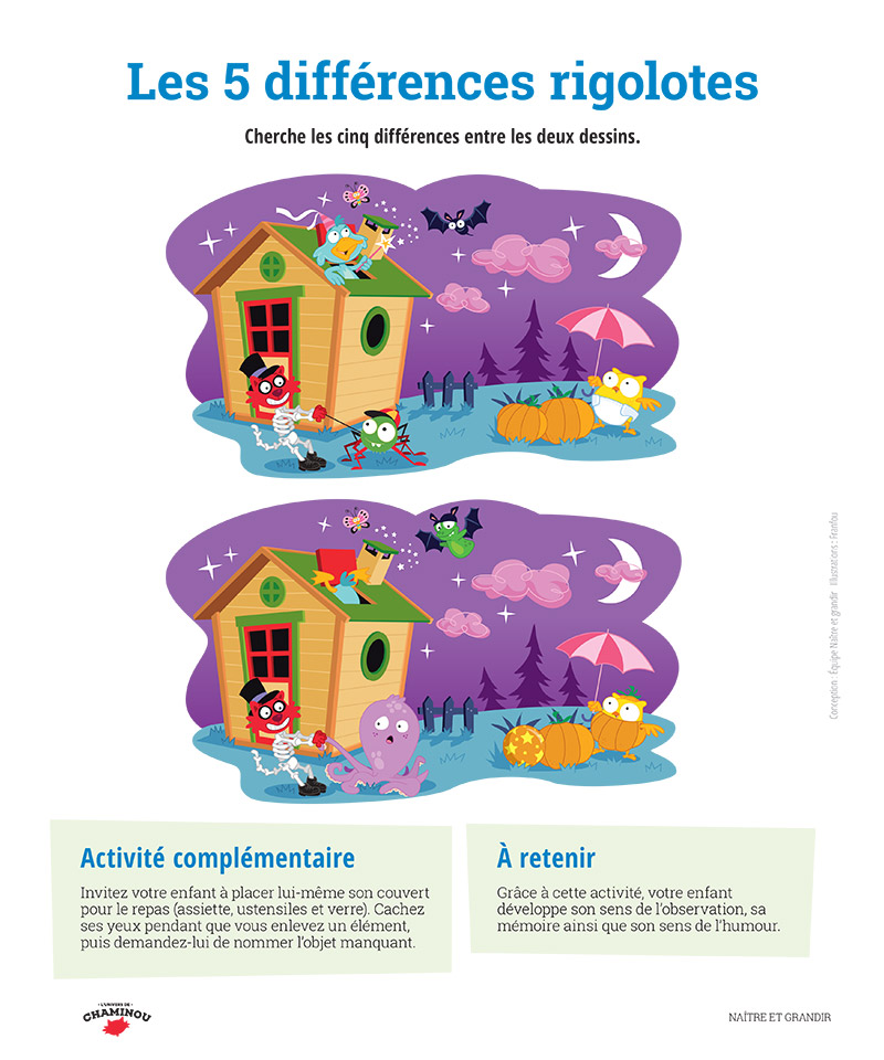 Les 5 différences rigolotes