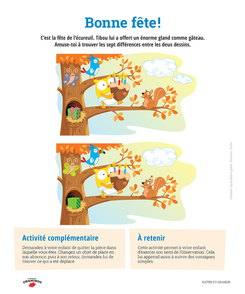 Trouve les 7 différences: Bonne fête!