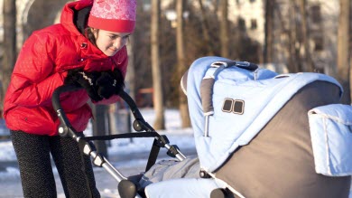 Nouveau-né: prendre l'air, même l'hiver