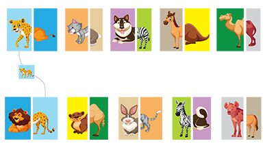 Assemble les deux parties d'animaux