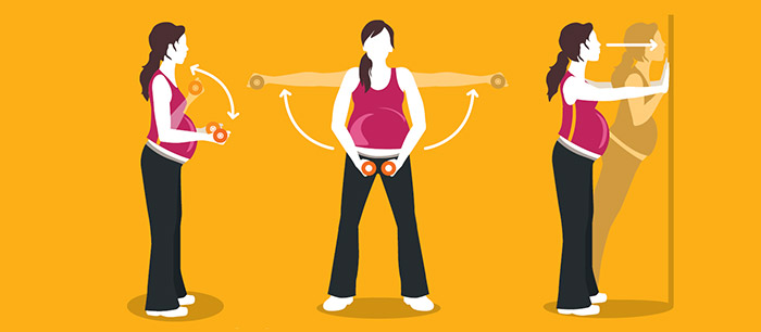 Grossesse et exercice: bras et épaules