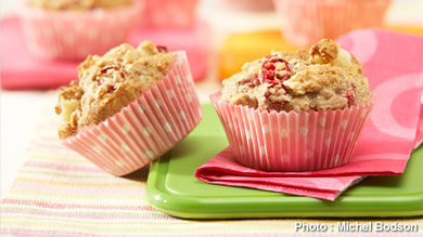 Muffins aux poires et aux canneberges