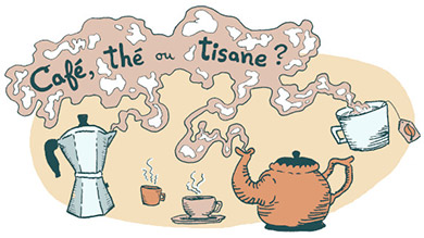 Grossesse: la consommation de café et tisane en bande dessinée
