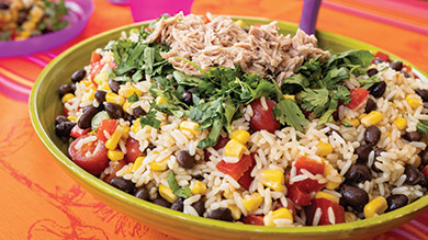Salade de riz colorée